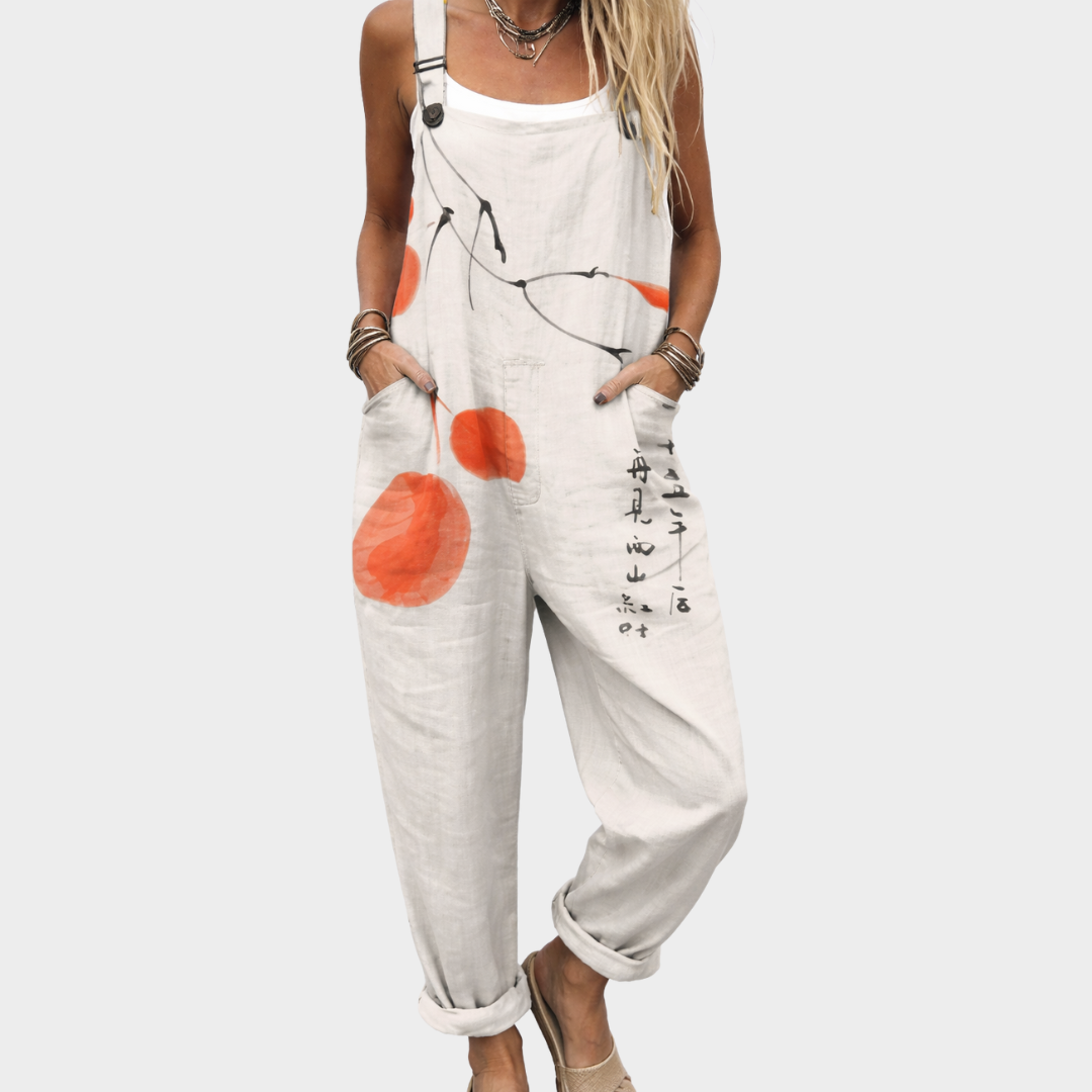 Fiora | Artistic Floral Relaxed Overalls