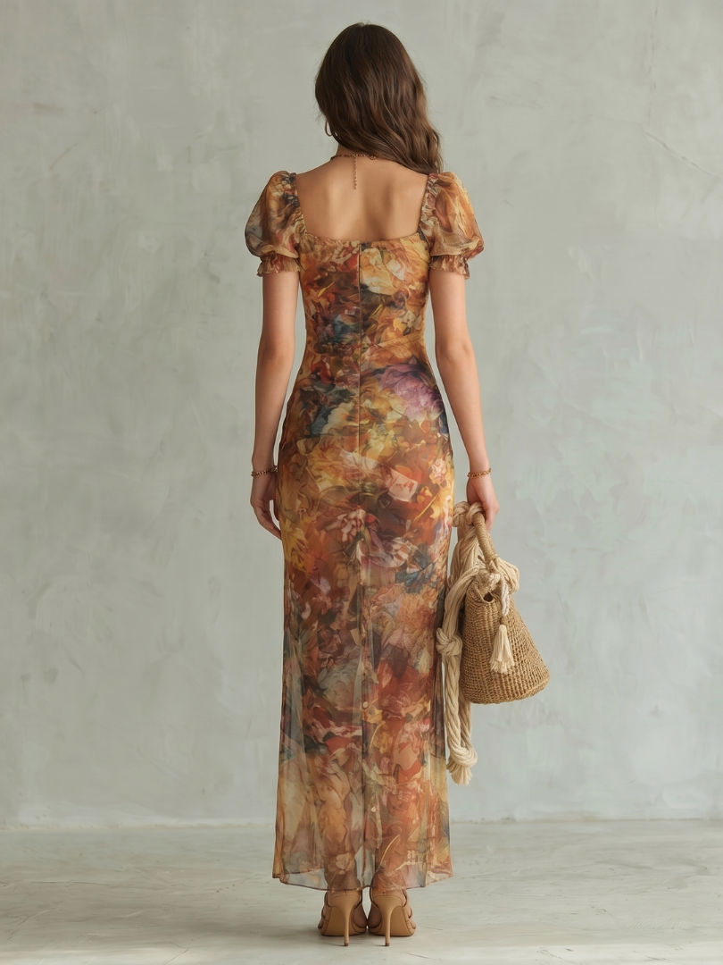 Ciel | Ruffled Floral Maxi Dress