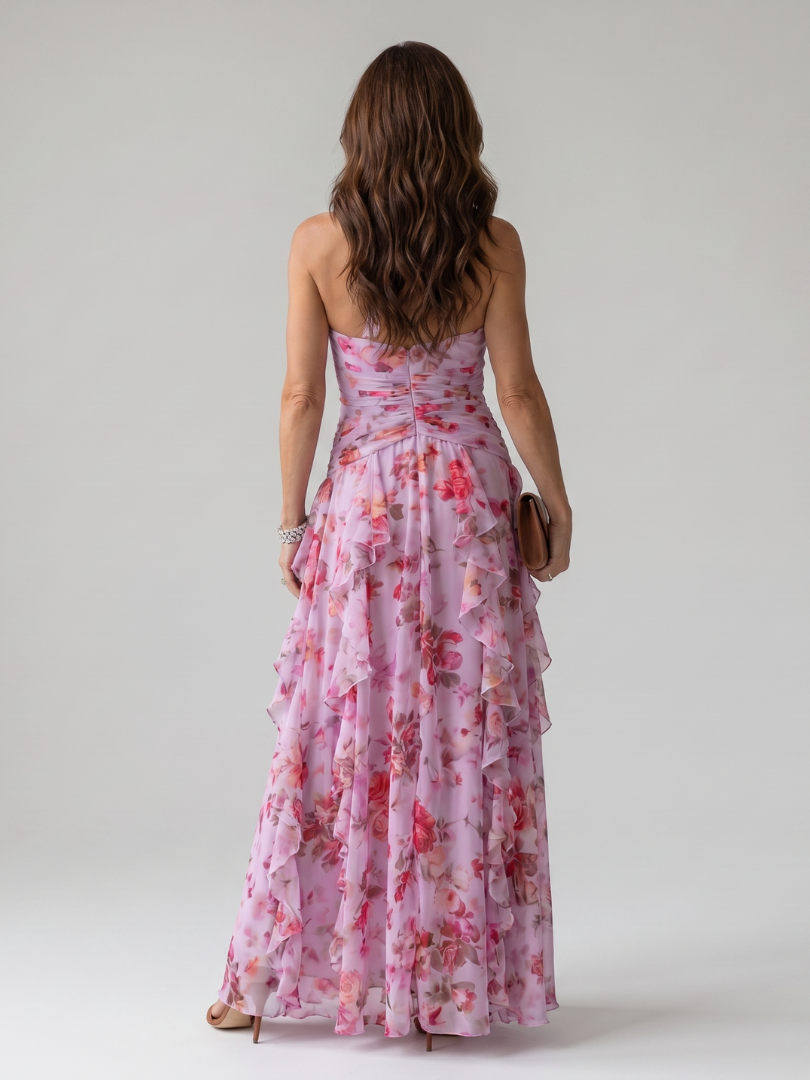 Nori | Halter Neck Floral Maxi Dress