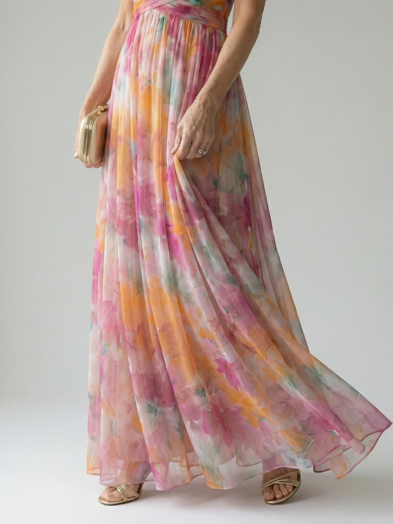 Isel | Soft Wrap Floral Maxi Dress
