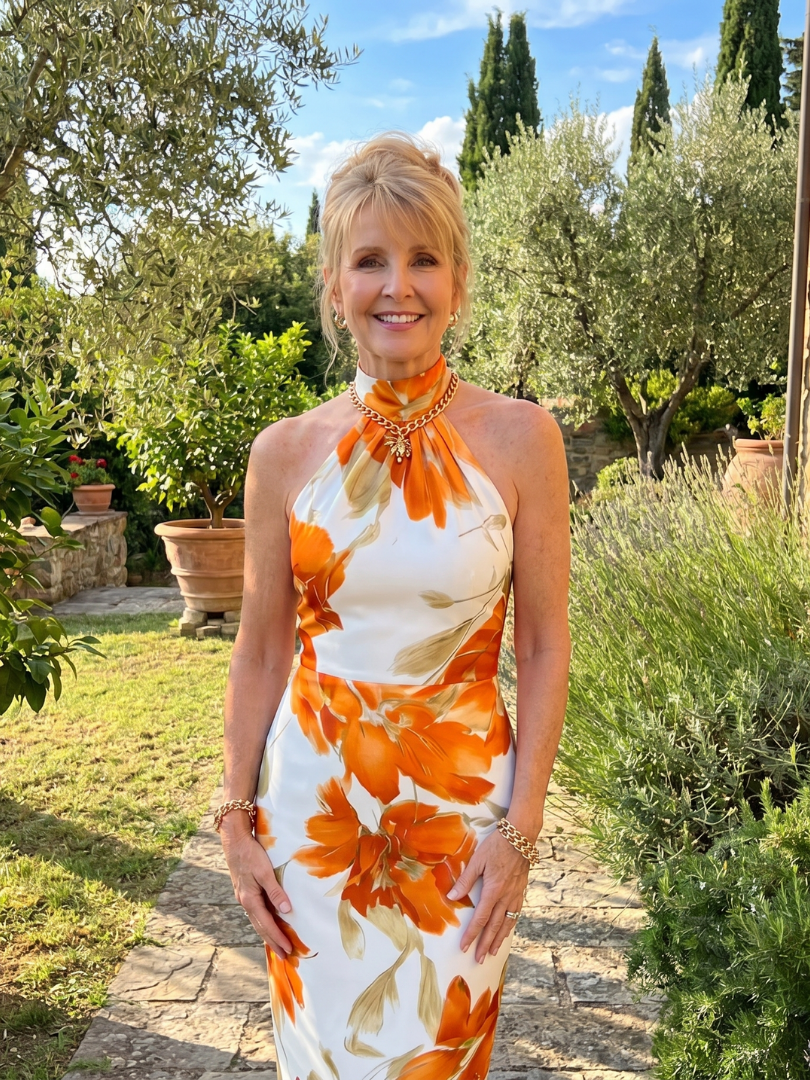 Zinnara | Halter Floral Midi Dress