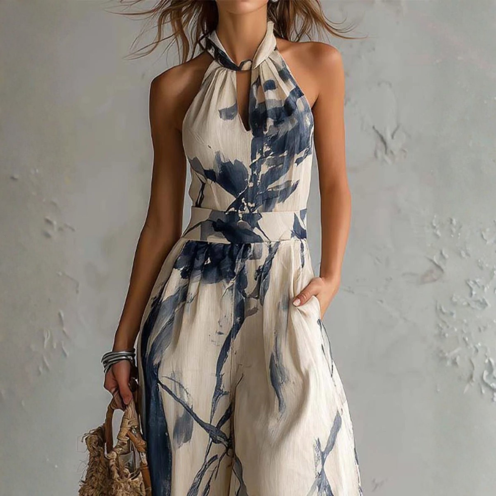 Giada | Artistic Halter-Neck Jumpsuit