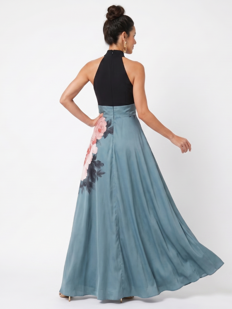 Olympas | Halter Floral Maxi Dress