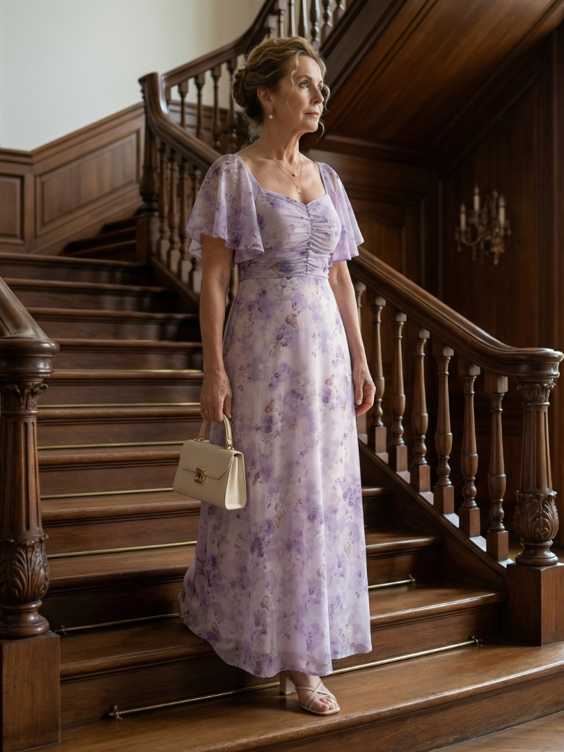 Vaelis | Flutter Sleeve Floral Maxi Dress