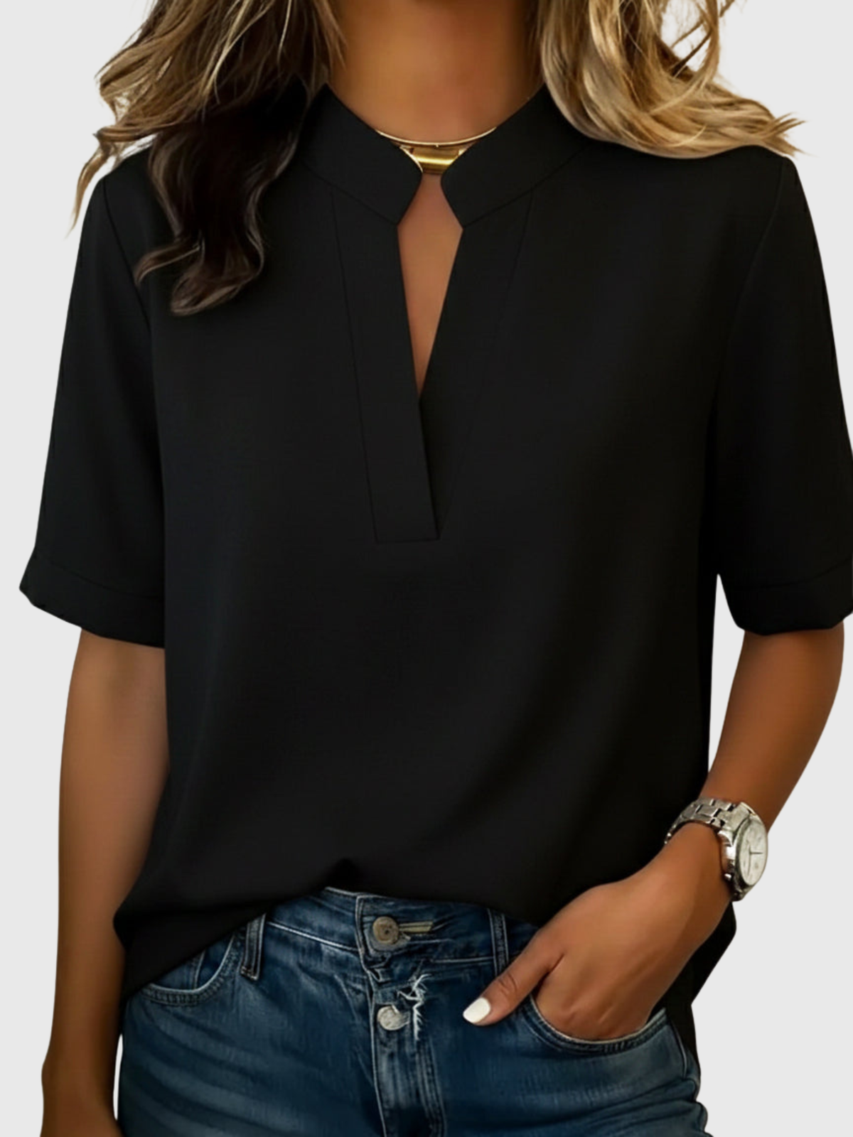 Loise | Elegant V-Neck Blouse