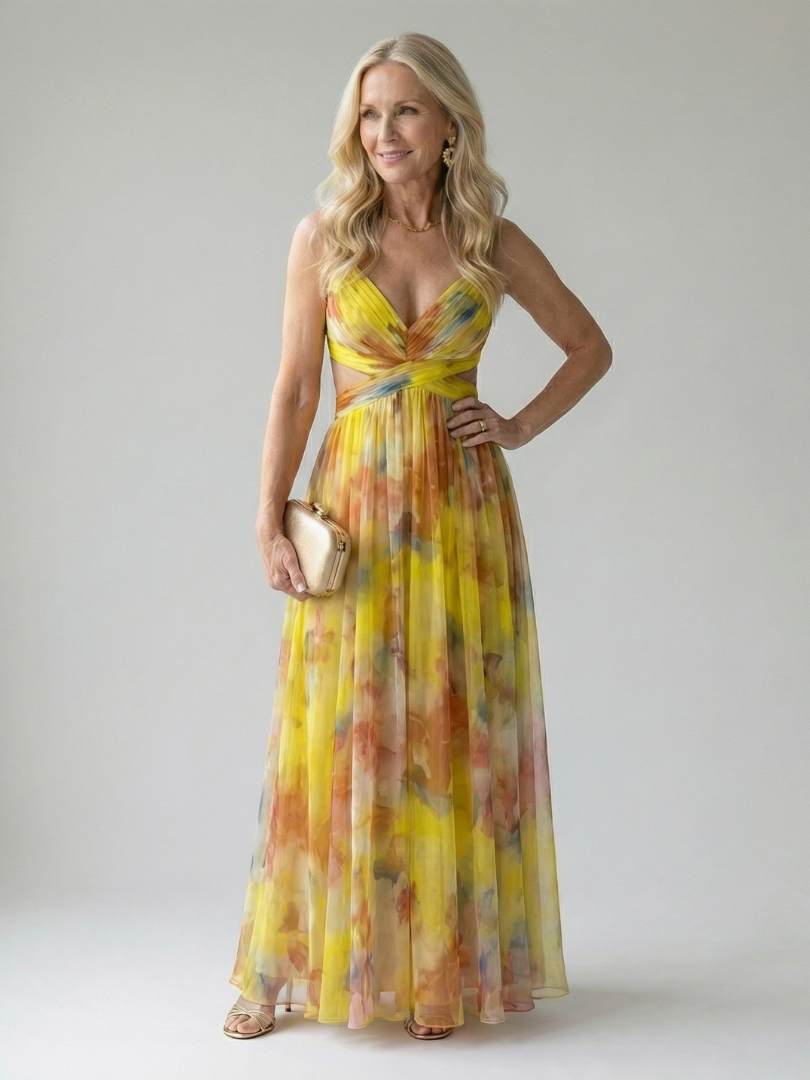 Isel | Soft Wrap Floral Maxi Dress
