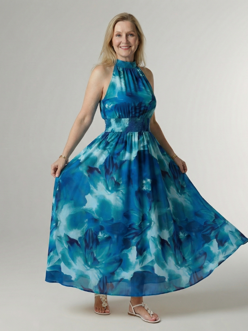 Sylin | Gathered Flowing Maxi Dress
