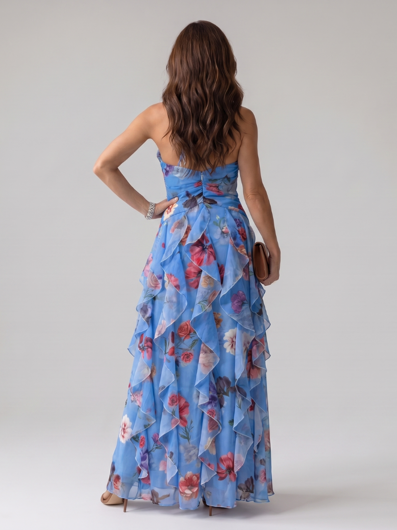Nori | Halter Neck Floral Maxi Dress