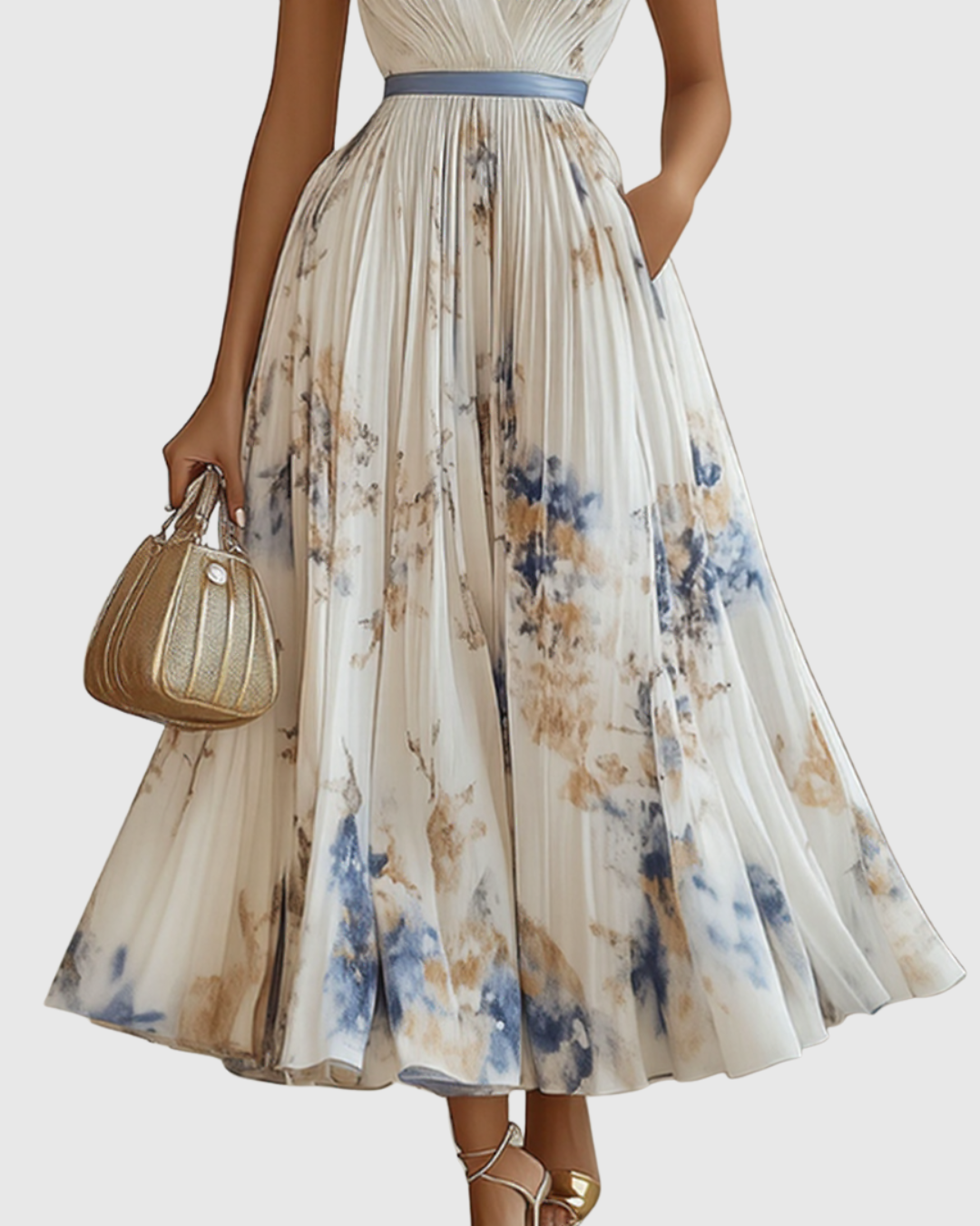 Rowella | Elegant V-Neck Midi Dress