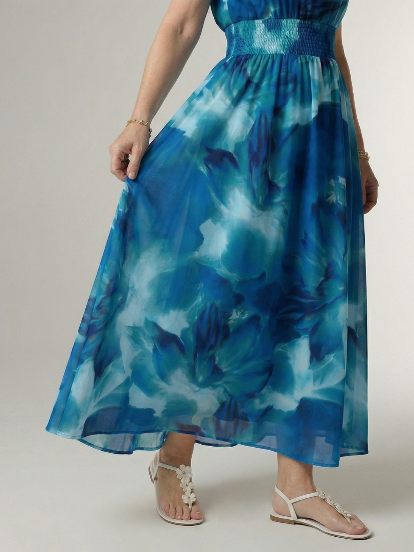 Sylin | Gathered Flowing Maxi Dress