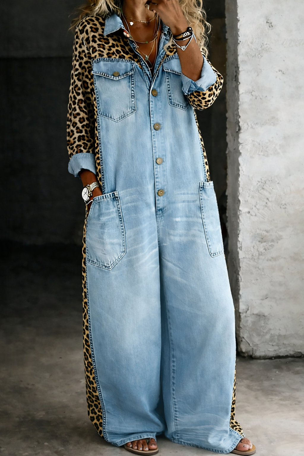 Grace | One-Piece Denim Shirt Jumpsuit