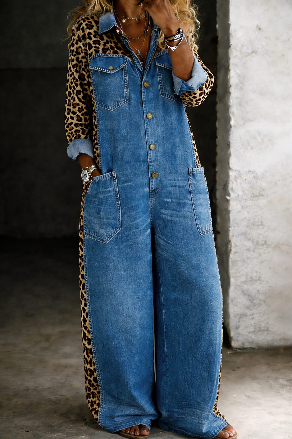 Grace | One-Piece Denim Shirt Jumpsuit