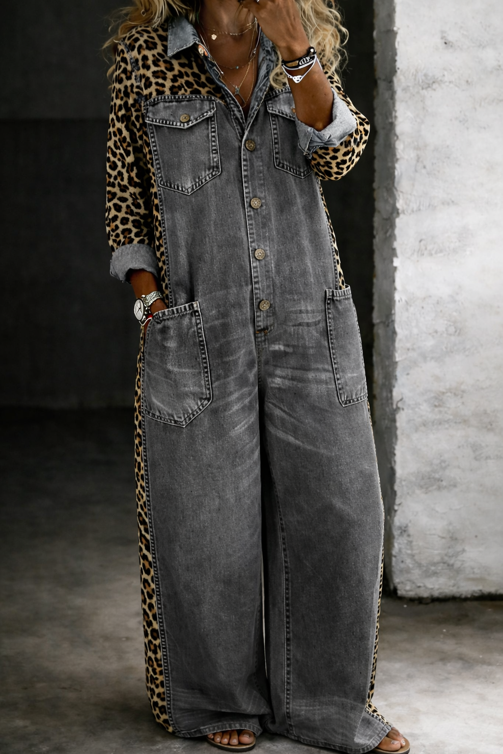 Grace | One-Piece Denim Shirt Jumpsuit