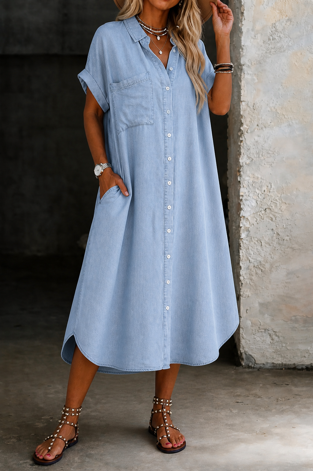 Karen | Lightweight Denim Shirt Dress