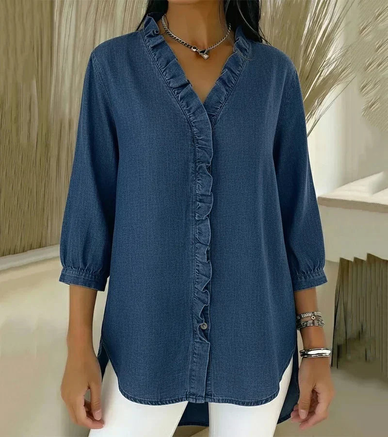 Abigail | Elegant Lace Trim Blouse