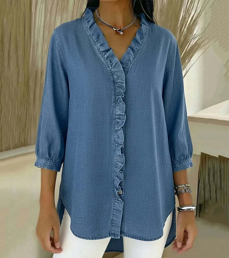 Abigail | Elegant Lace Trim Blouse