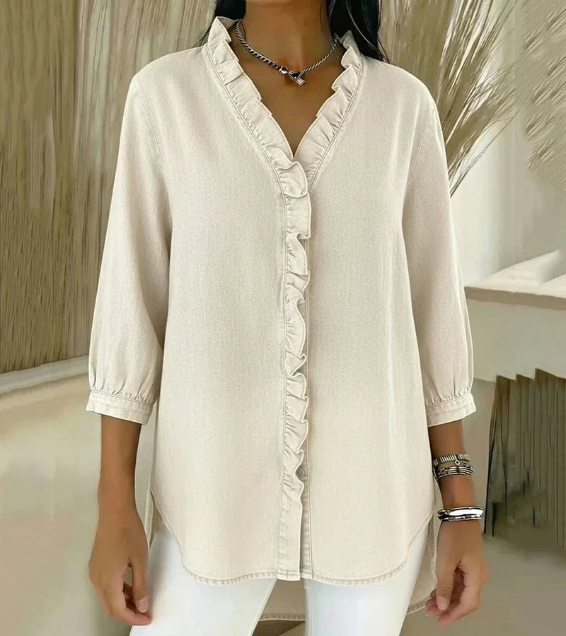 Abigail | Elegant Lace Trim Blouse