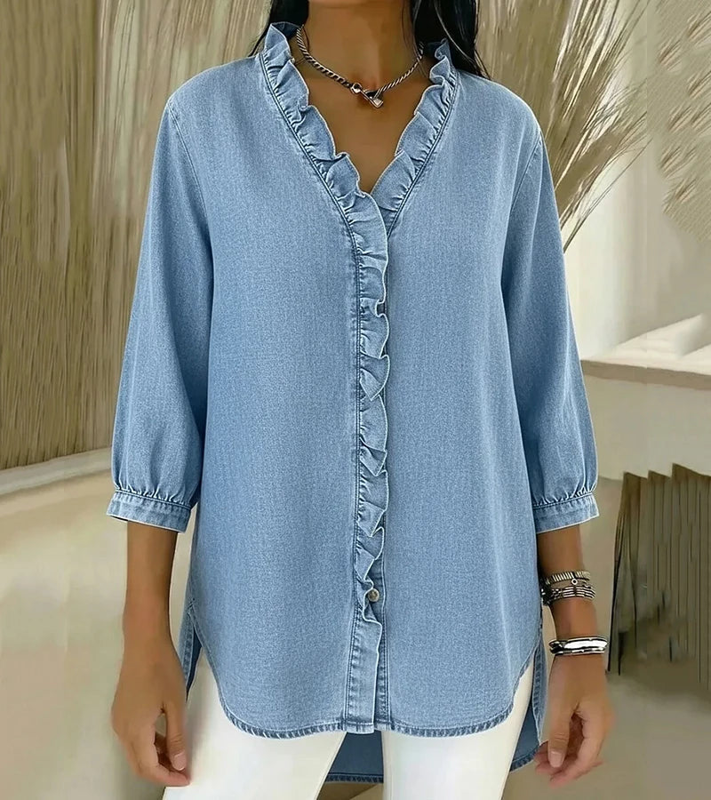 Abigail | Elegant Lace Trim Blouse