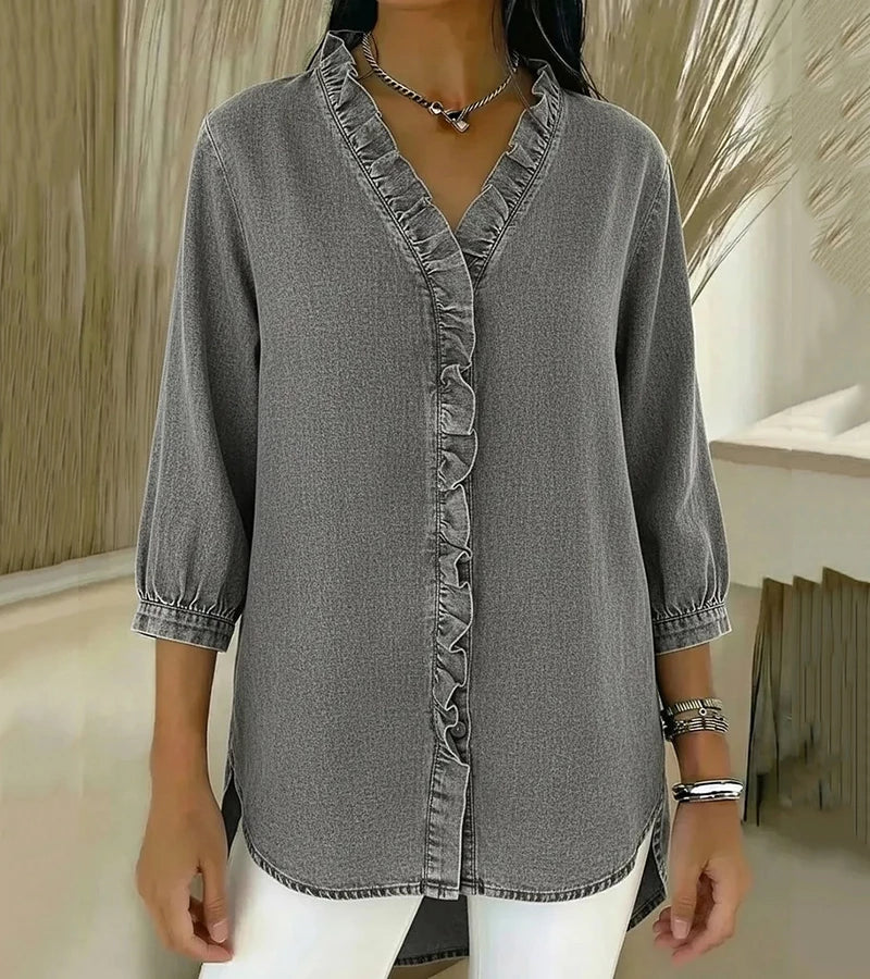Abigail | Elegant Lace Trim Blouse