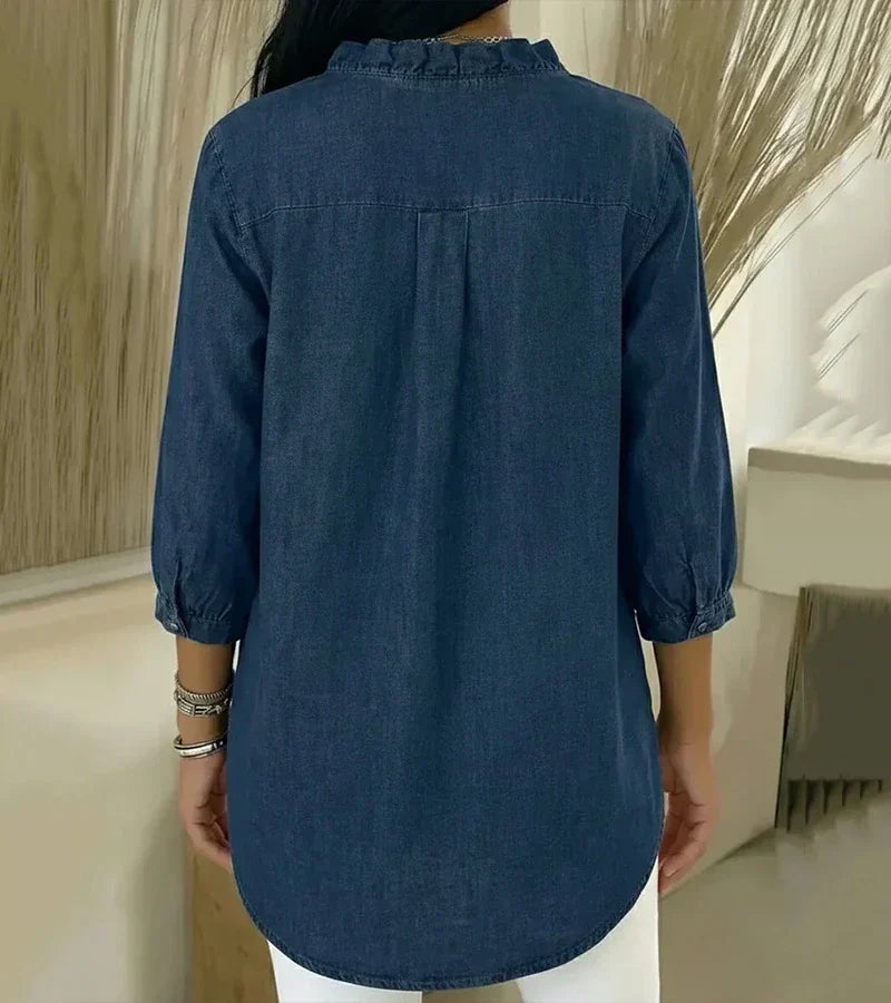 Abigail | Elegant Lace Trim Blouse