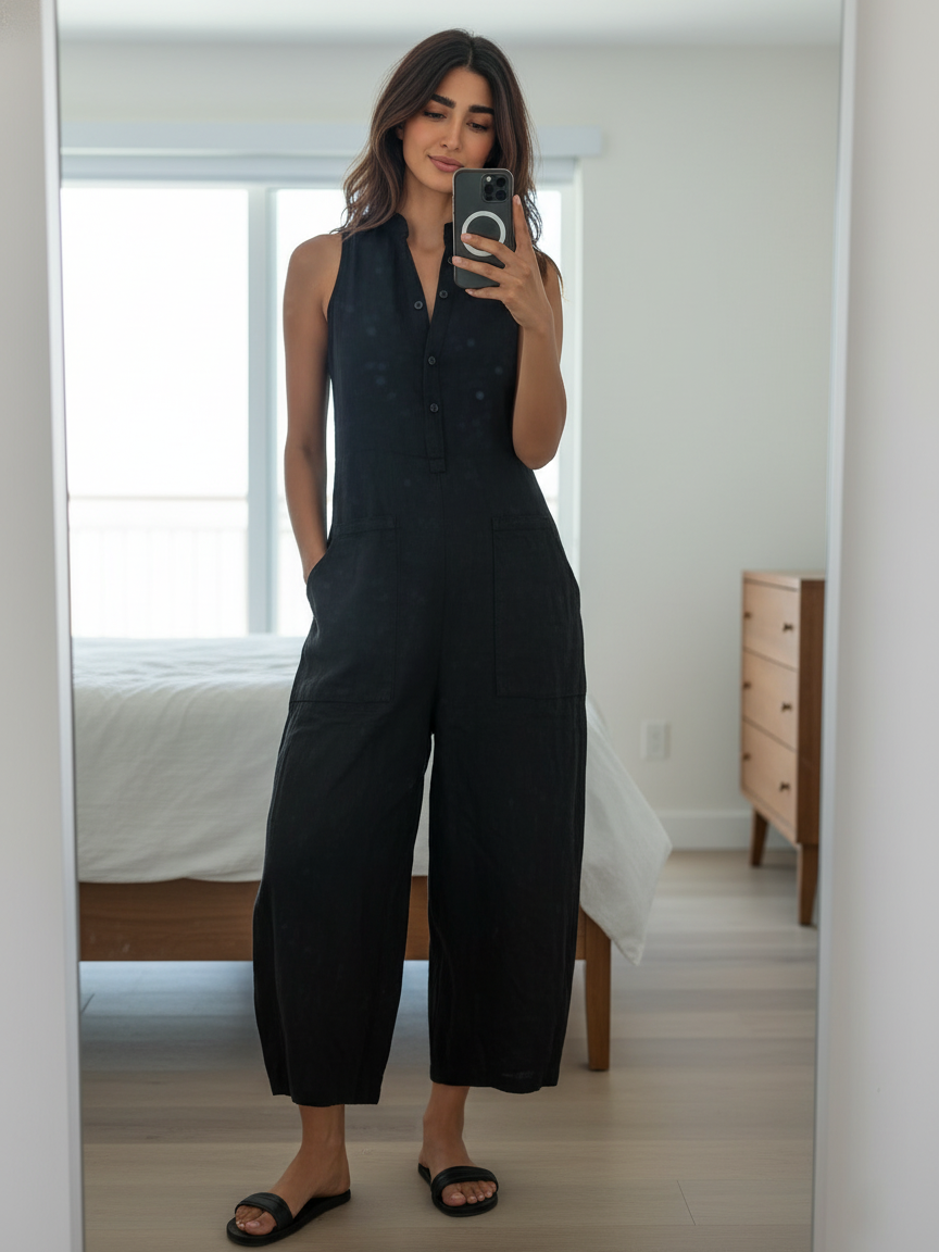 Vittoria | Relaxed Button-Front Jumpsuit