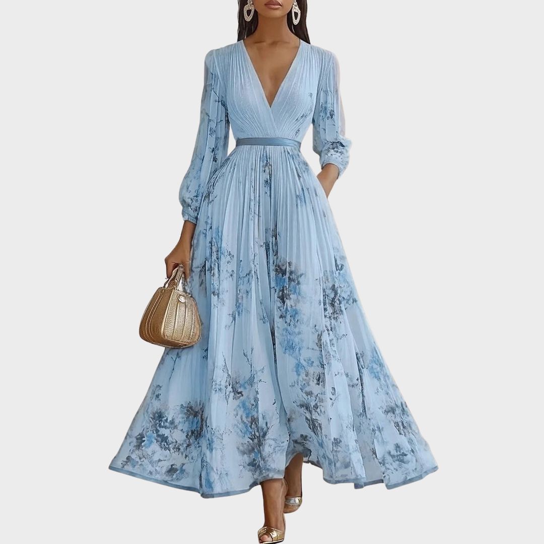 Rowella | Elegant V-Neck Midi Dress