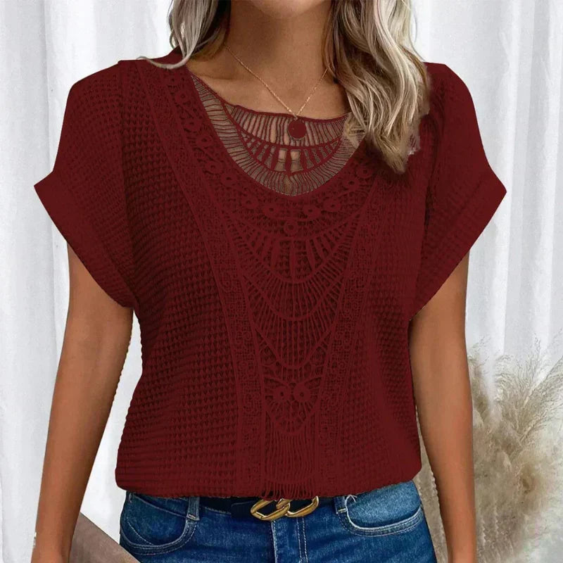 Shirley | Lace Detail Crochet Blouse