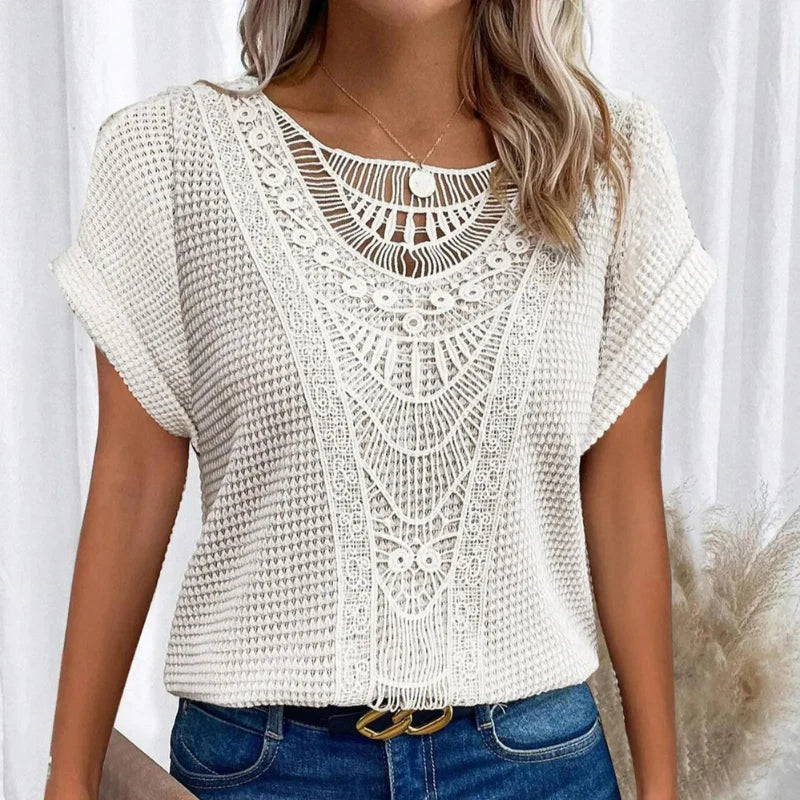 Shirley | Lace Detail Crochet Blouse