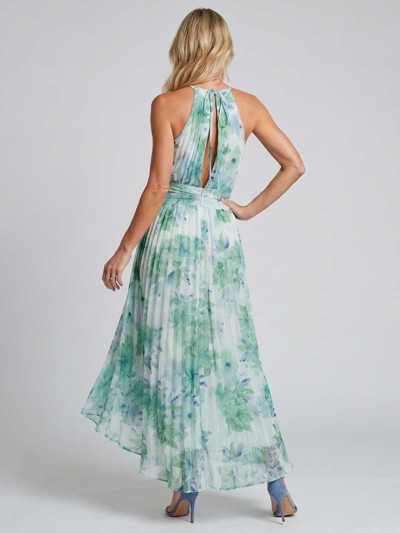 Portia | Pleated Floral Maxi Dress
