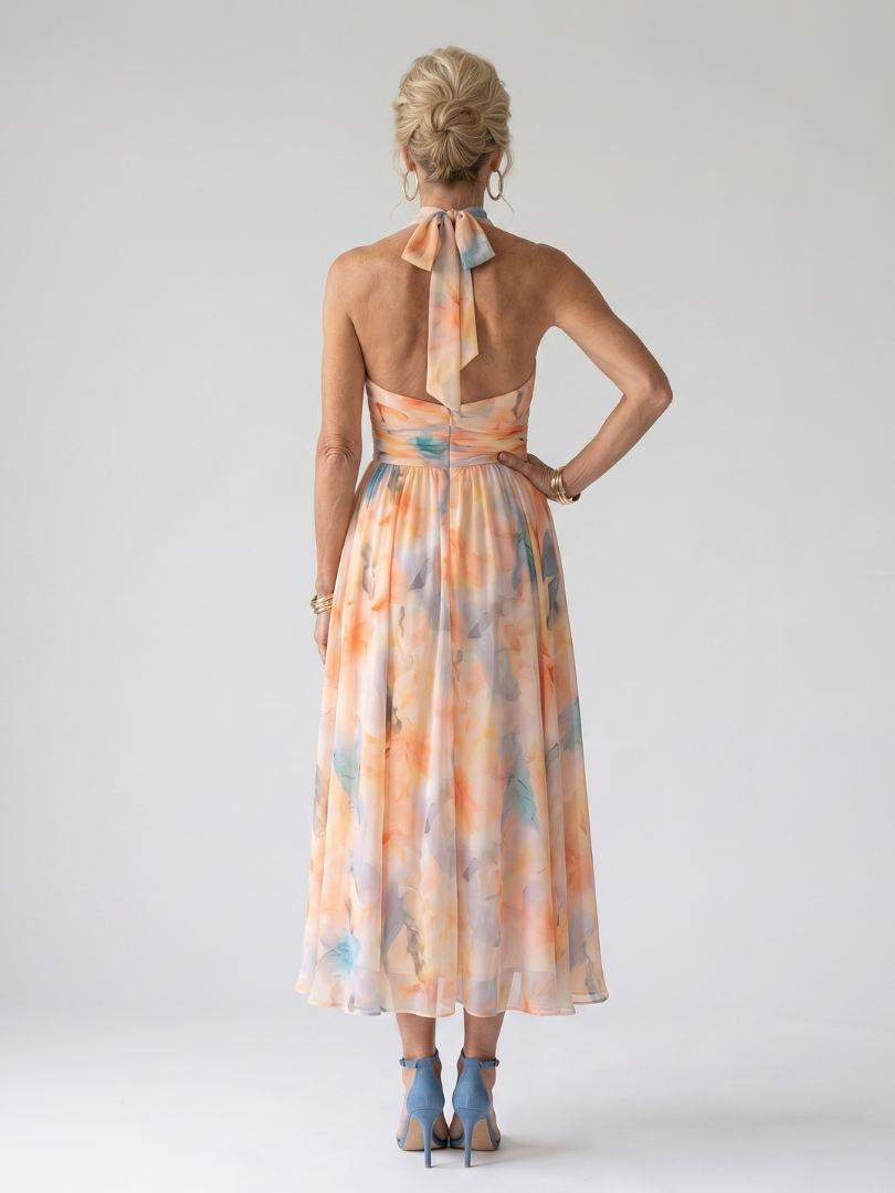 Elin | Soft Halter Floral Maxi Dress