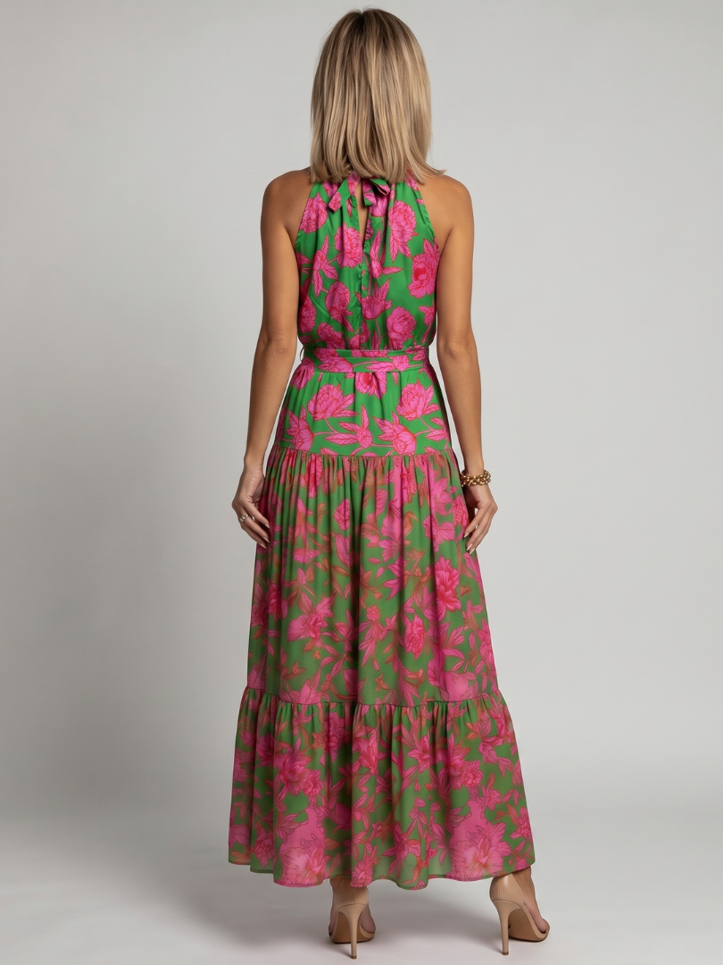 Rowen | Draped Floral Maxi Dress