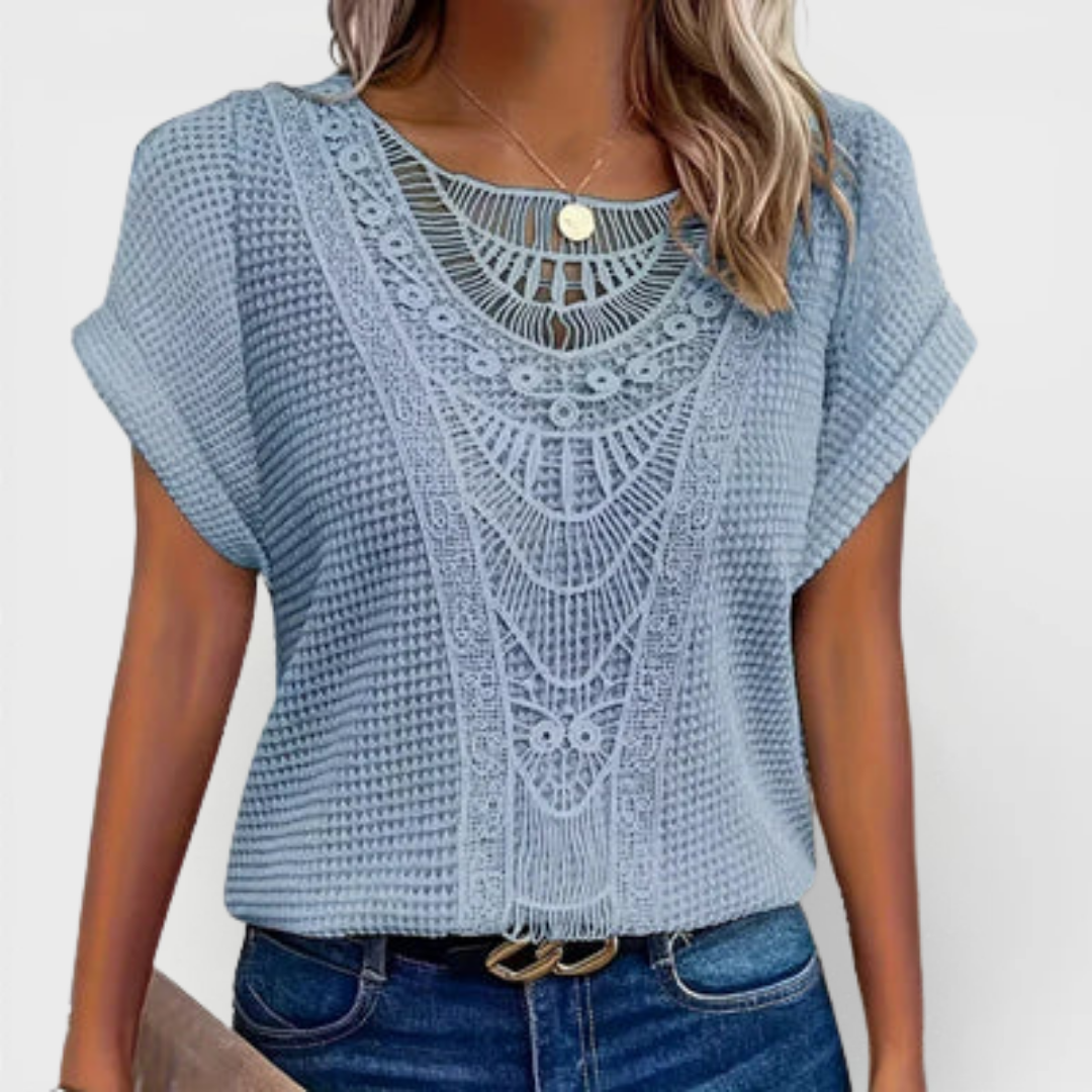 Shirley | Lace Detail Crochet Blouse