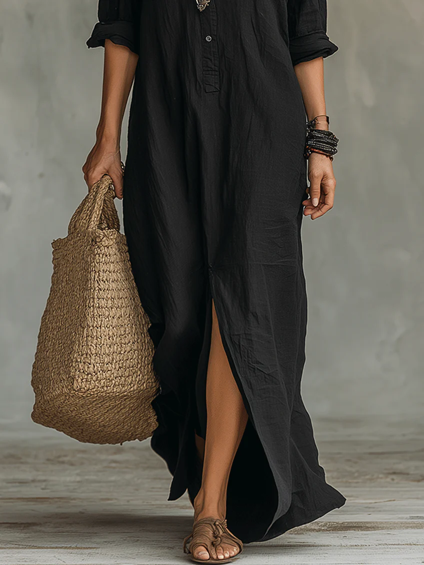 Alessia | Effortless Button-Front Maxi Dress