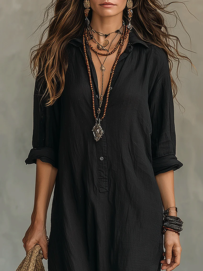 Alessia | Effortless Button-Front Maxi Dress