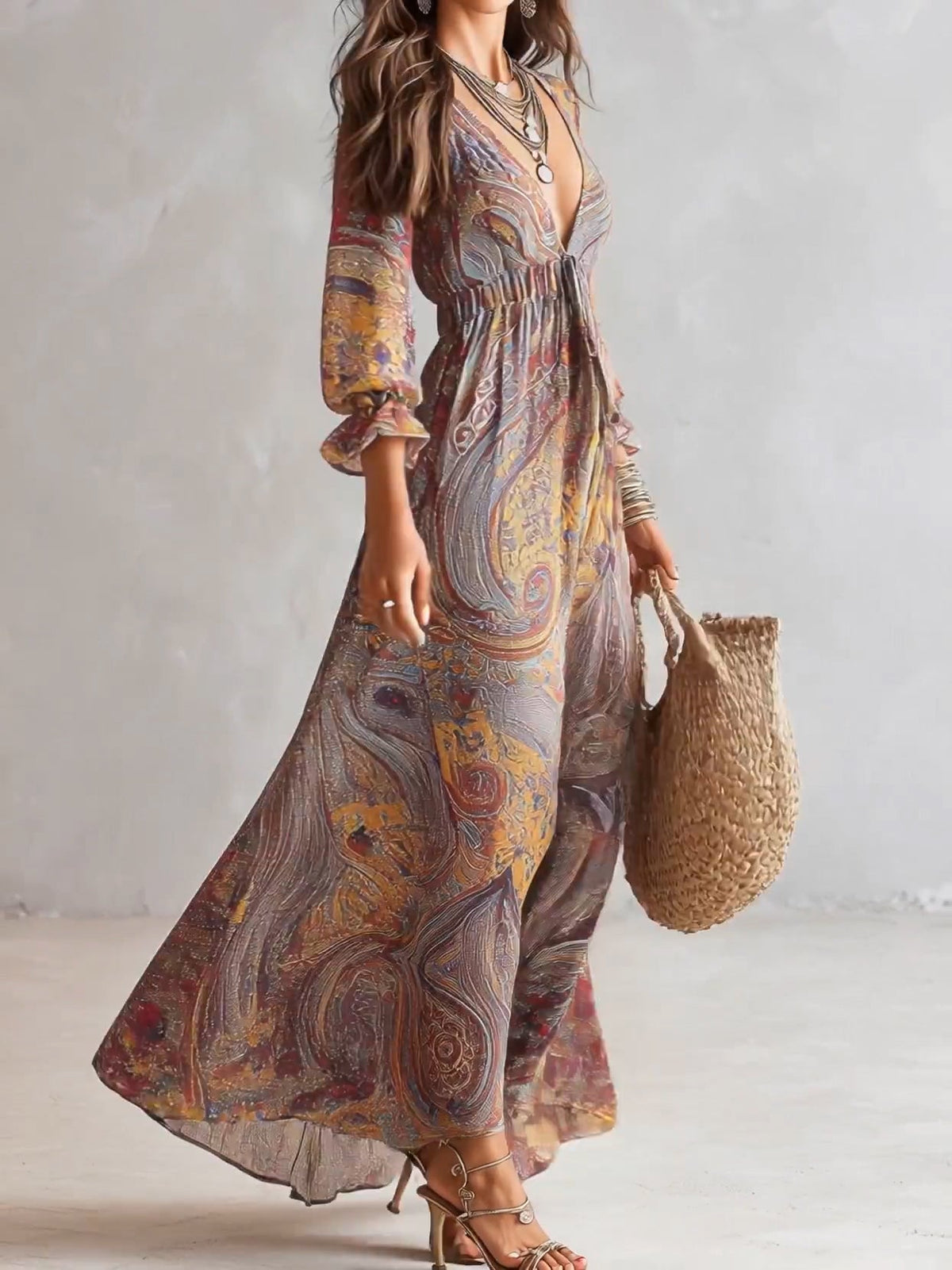 Amara | Paisley Chiffon Maxi Dress