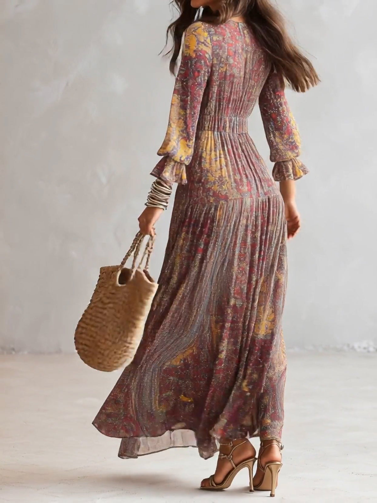 Amara | Paisley Chiffon Maxi Dress