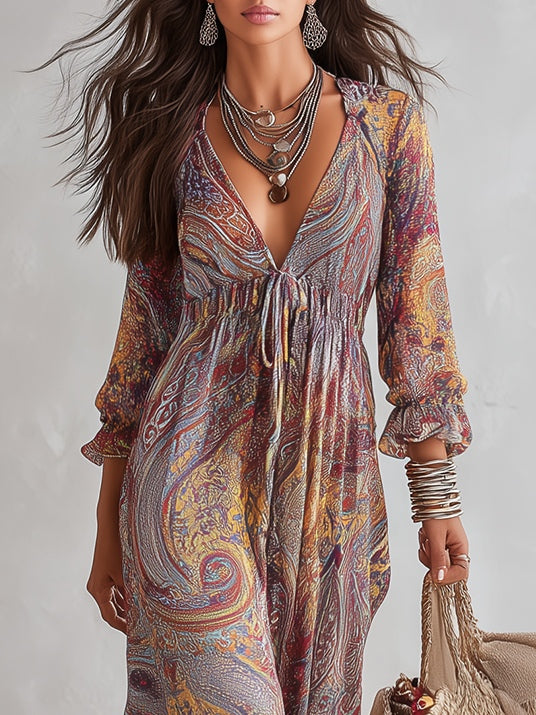 Amara | Paisley Chiffon Maxi Dress
