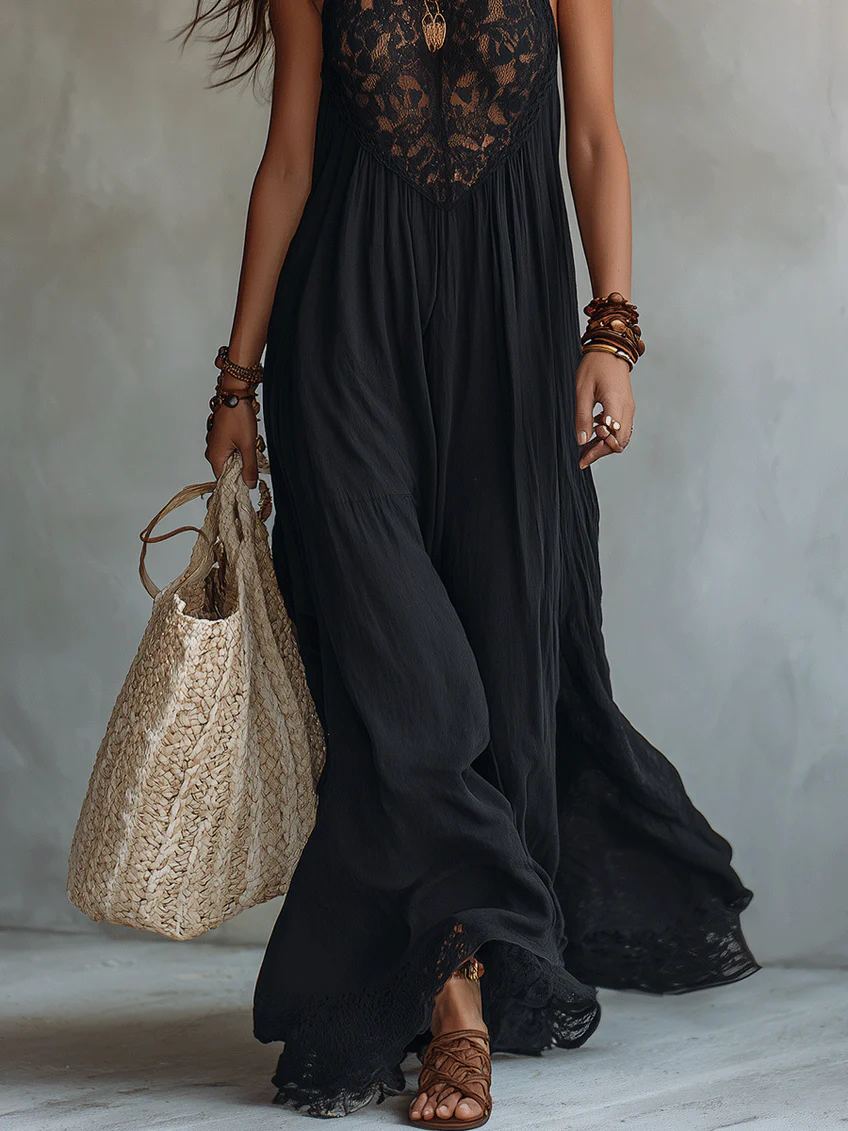 Isla | Bohemian Lace Maxi Dress