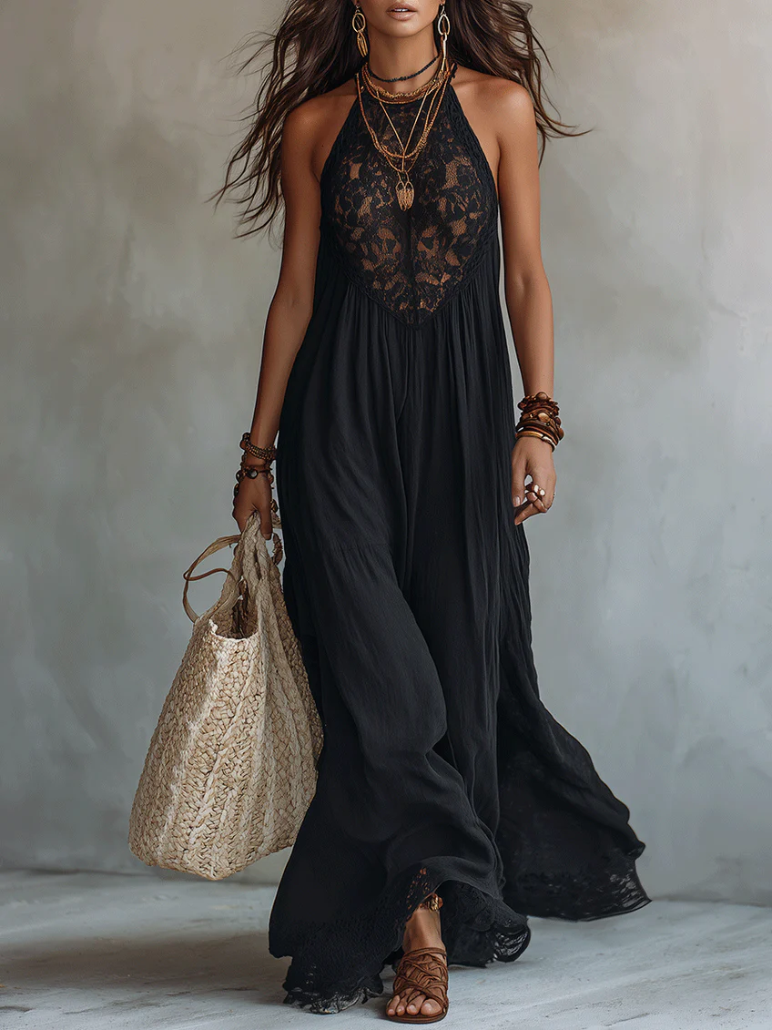 Isla | Bohemian Lace Maxi Dress