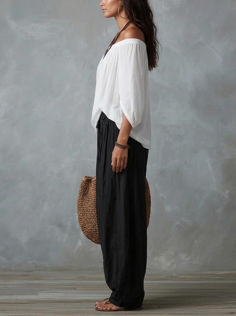 Amelia | Off-Shoulder Balloon-Pant Set