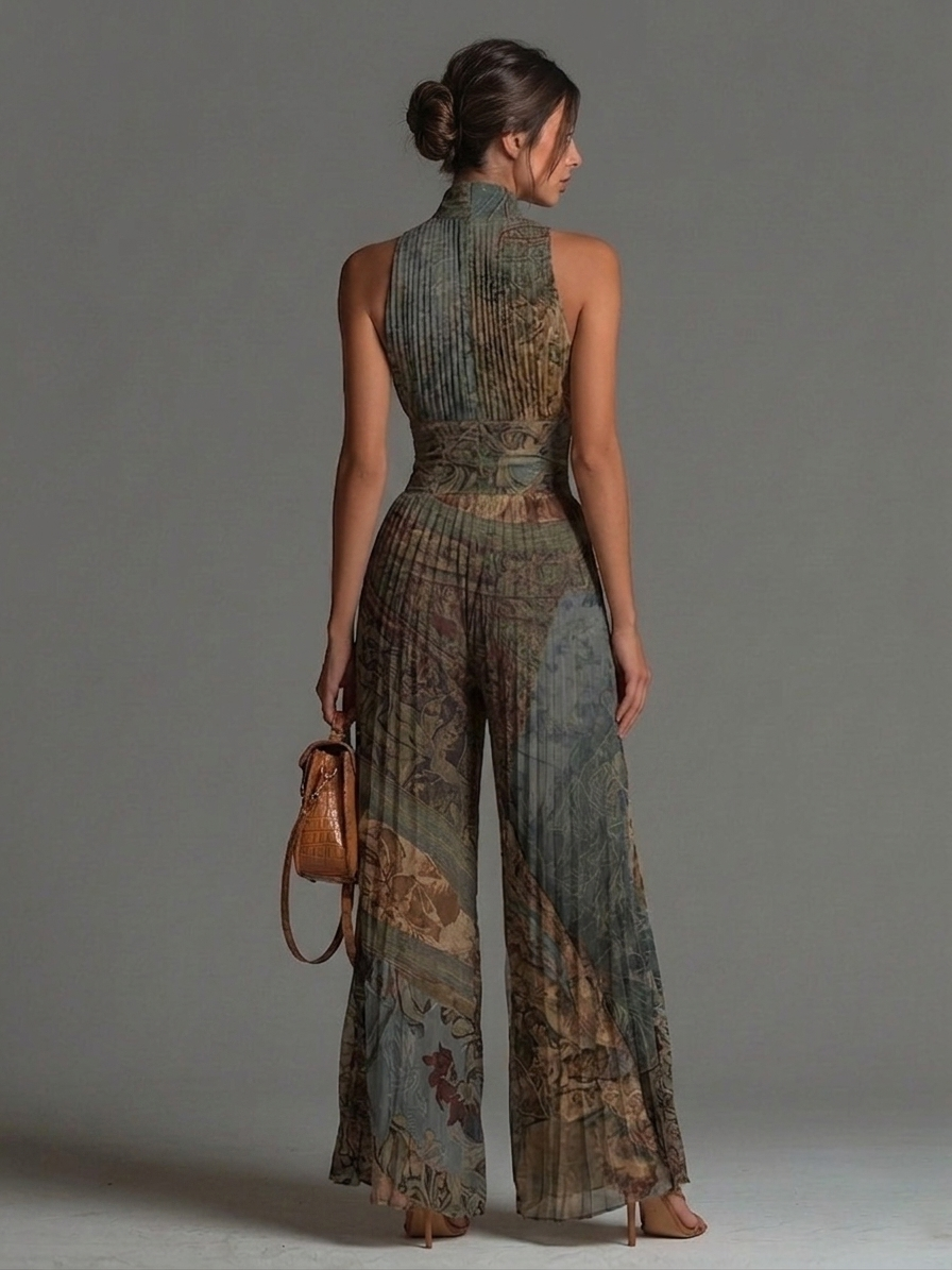 Amara | Bohemian Print Wide-Leg Jumpsuit