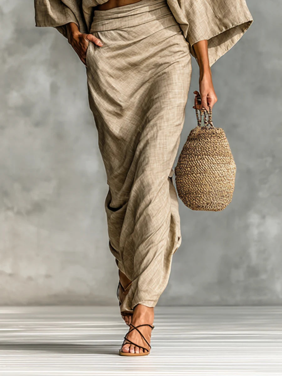 Giulia | Draped Two-Piece Skirt Set
