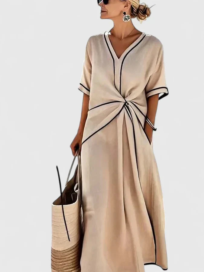Erykahhh | Draped Twist-Front Maxi Dress