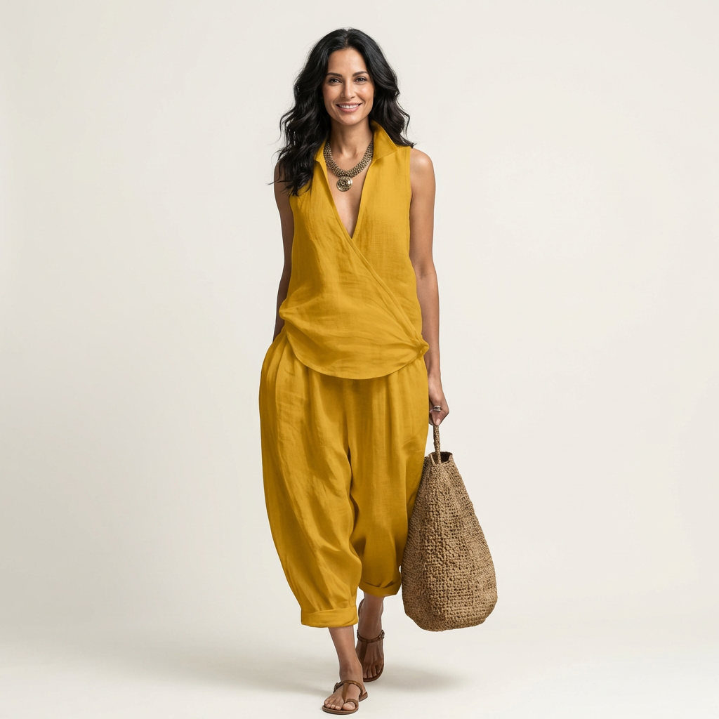 Twilia | Wrap-Top & Wide-Leg Set