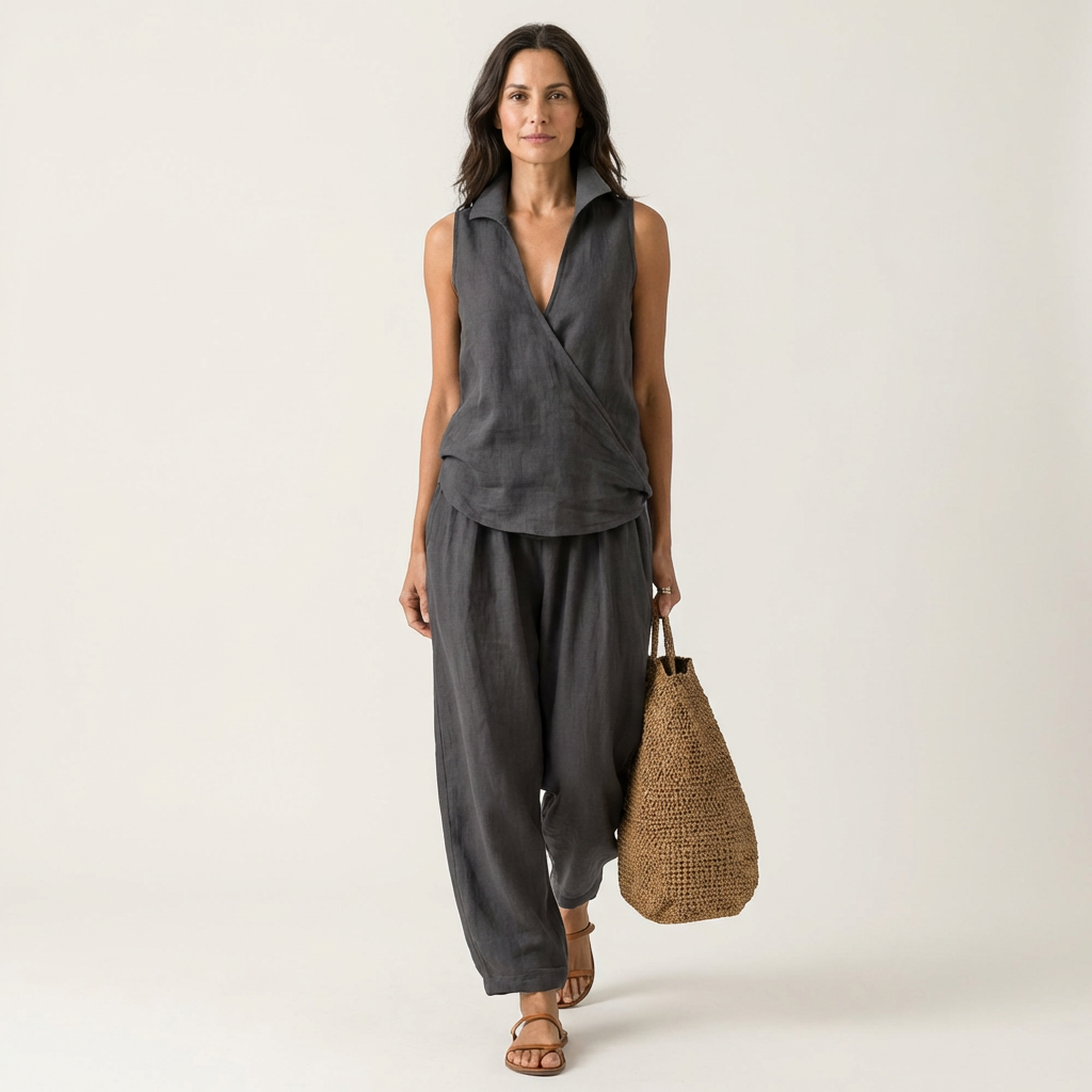 Twilia | Wrap-Top & Wide-Leg Set