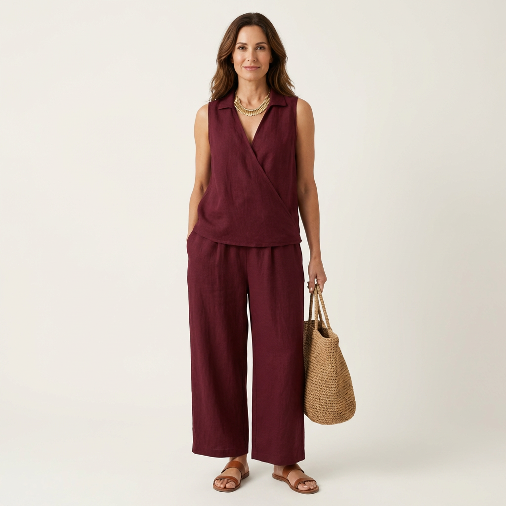 Twilia | Wrap-Top & Wide-Leg Set