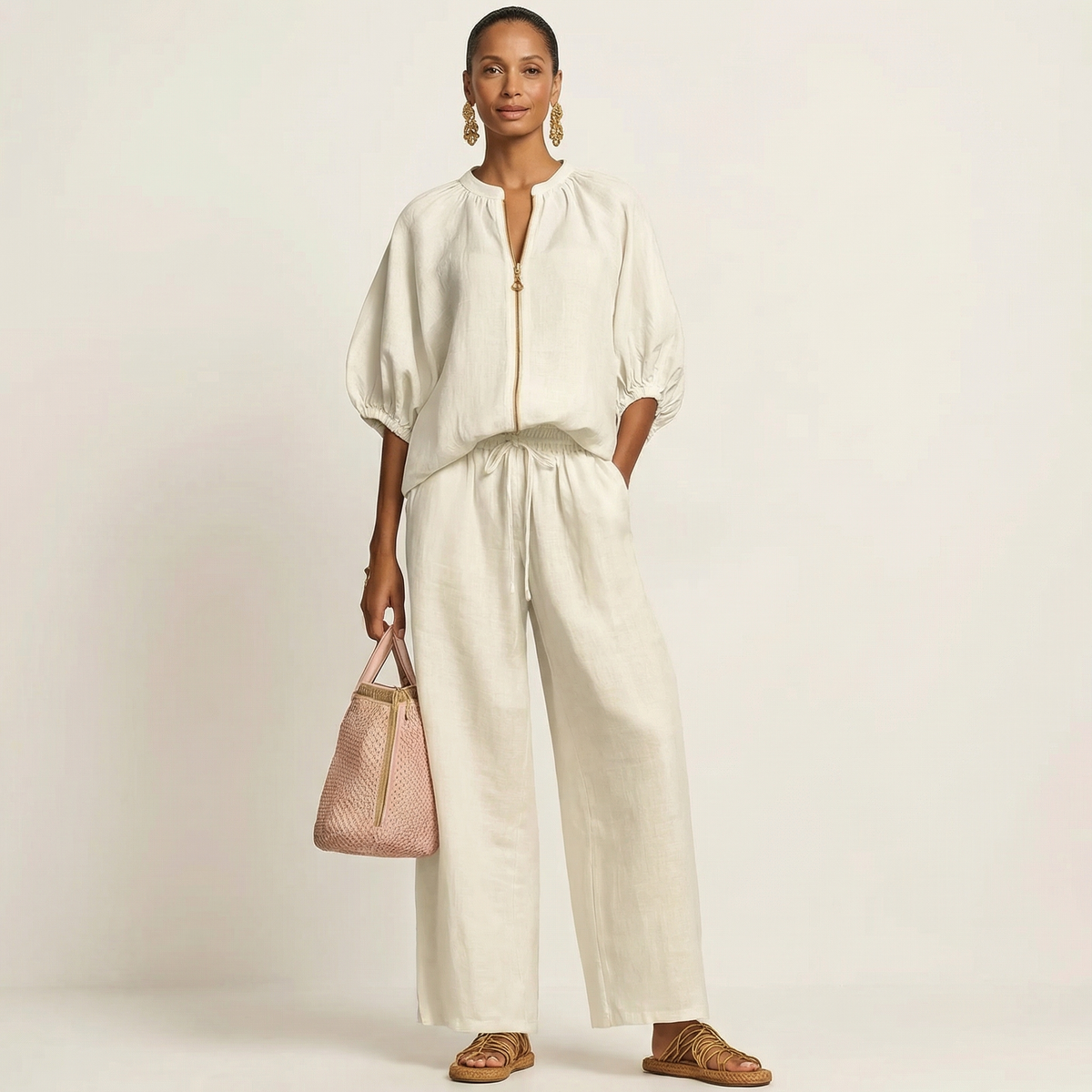 Marlowe | Zip-Front Wide-Leg Set