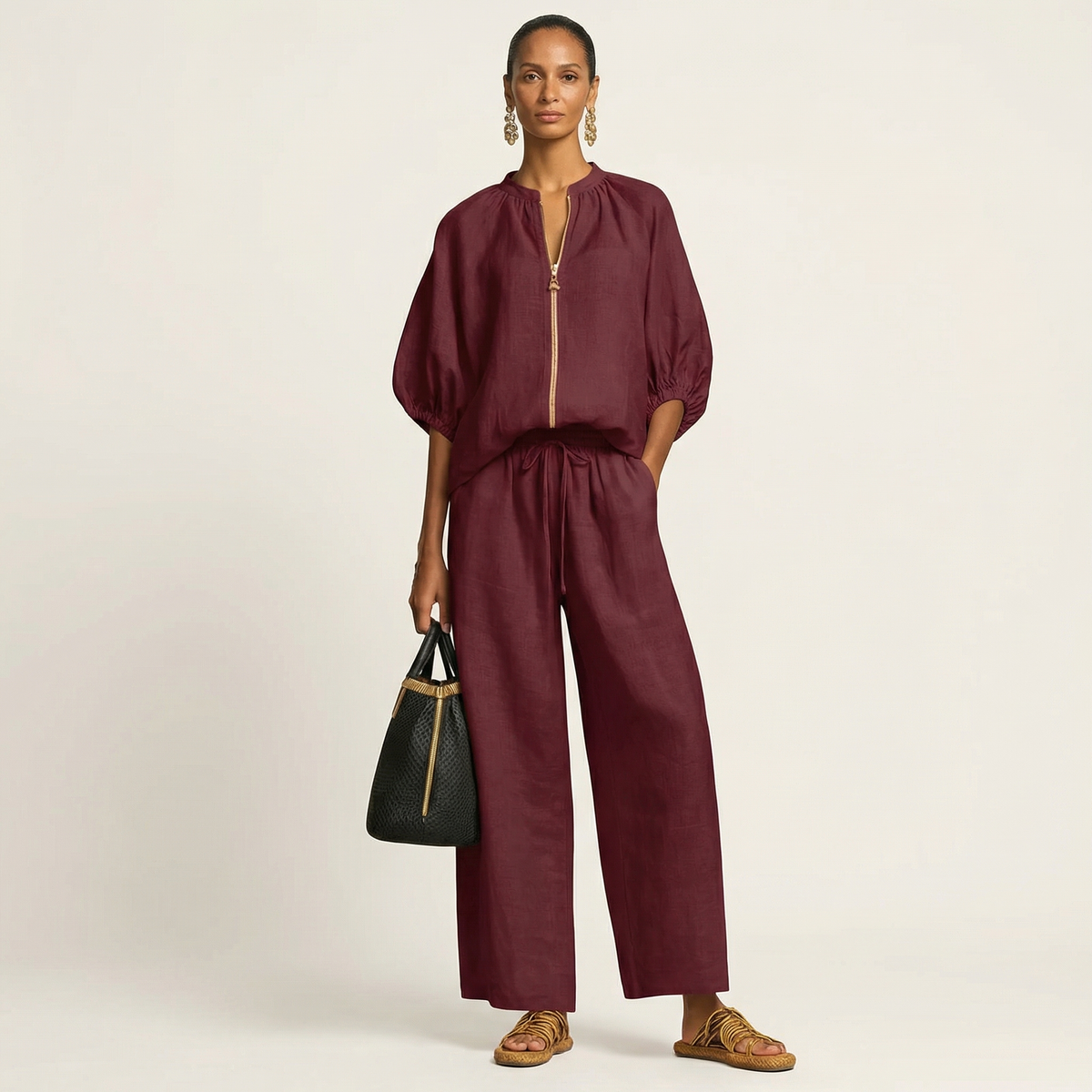 Marlowe | Zip-Front Wide-Leg Set