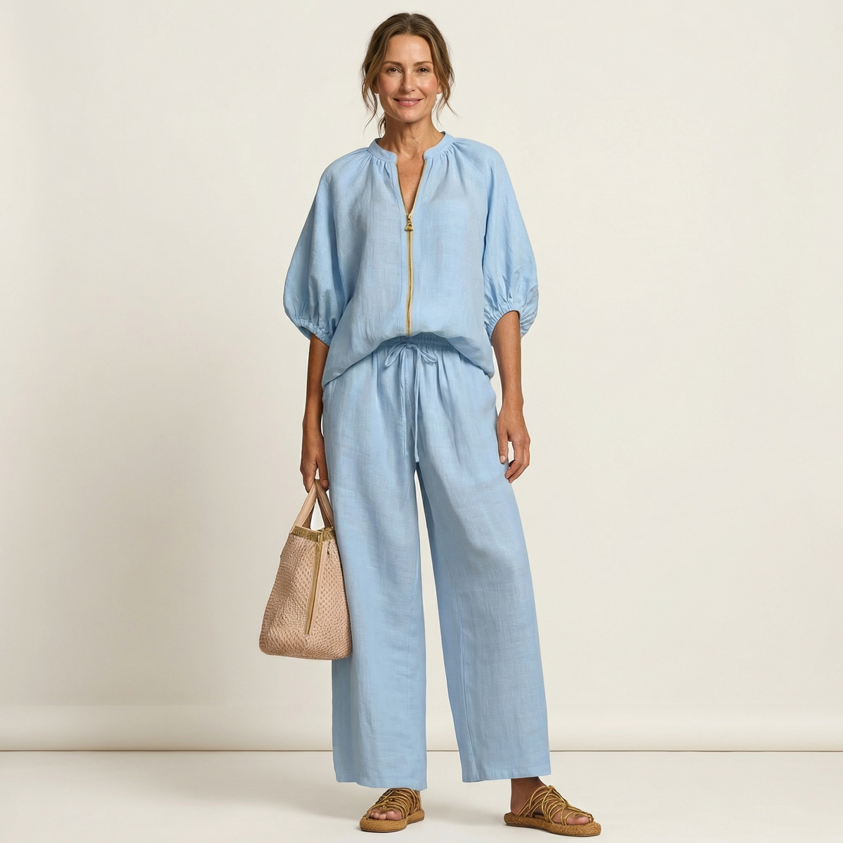 Marlowe | Zip-Front Wide-Leg Set