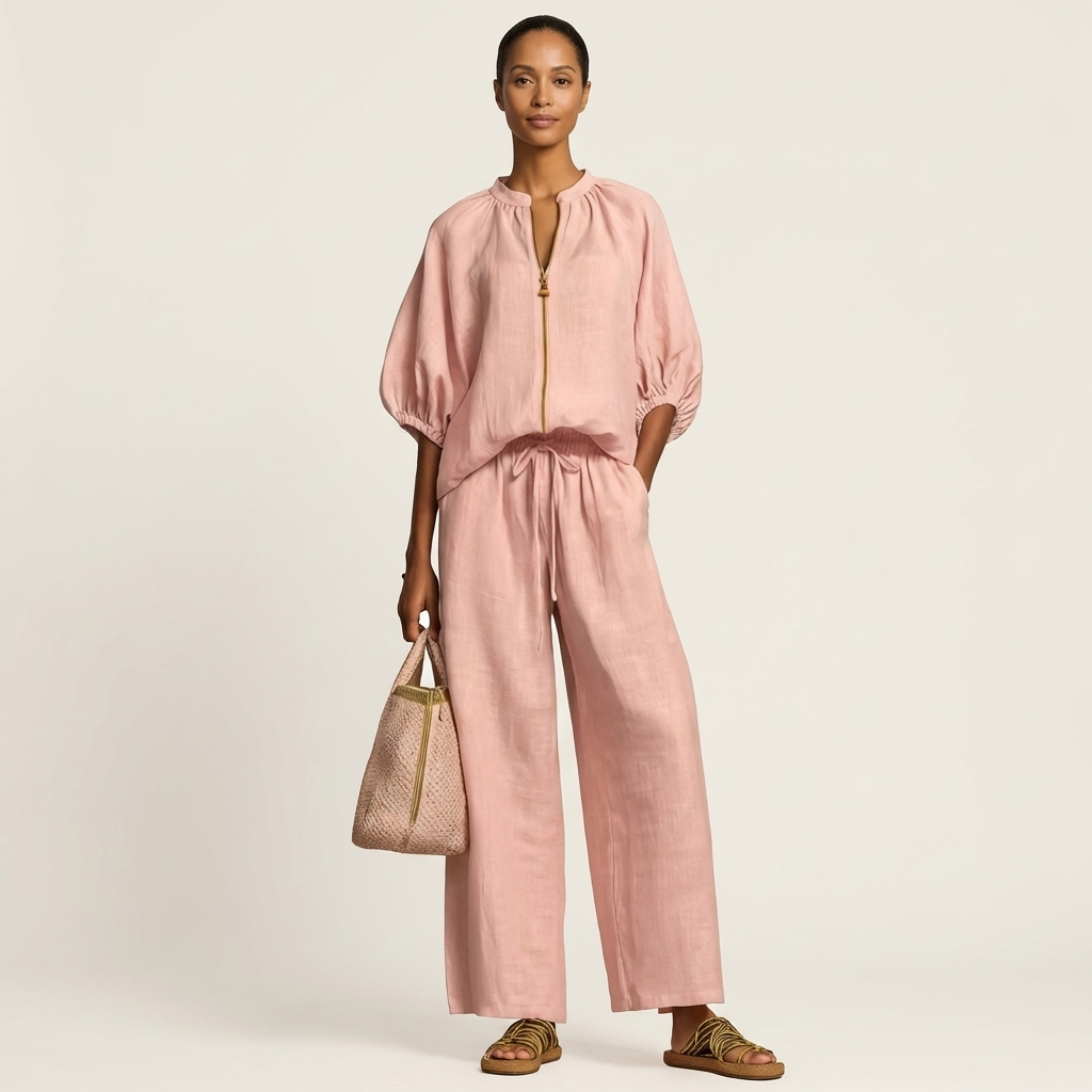 Marlowe | Zip-Front Wide-Leg Set